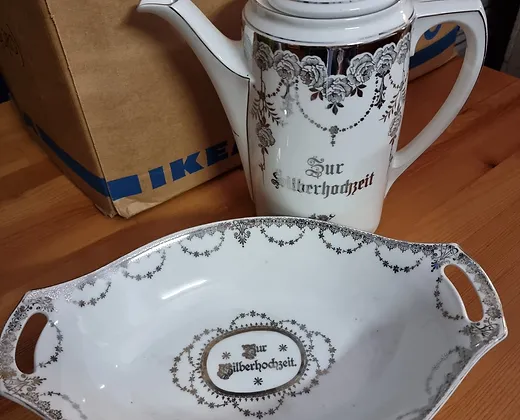 Geschirr zur Silberhochzeit